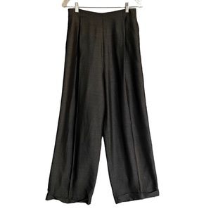 Rena Lange Red Viscose Mohair Wide Cuffed Pants